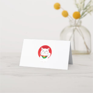 Cat Maneki Neko Japan Lucky Cat Funny Gift Idea Place Card