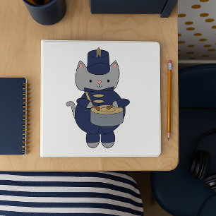 Cat Marching Band Drummer Animal Binder