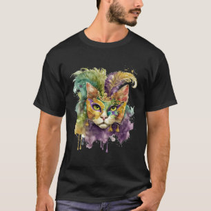 Cat Mardi Gras Happy Mardi Gras Carnival Cat Kitt T-Shirt
