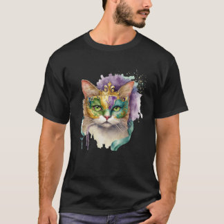Cat Mardi Gras Happy Mardi Gras Carnival Cat  Kitt T-Shirt