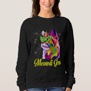 Cat Mardi Gras Meowdi Gras Kitten Mask Beads For K Sweatshirt