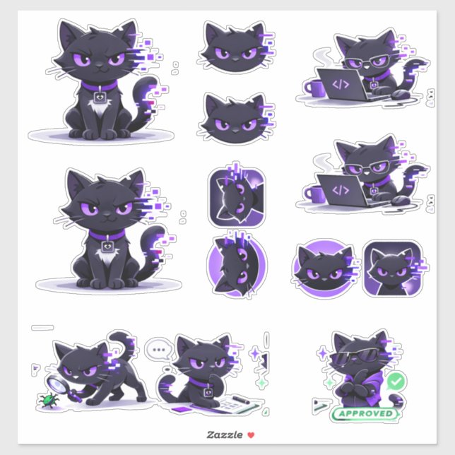 Cat Mascot Stickers (Feuille)