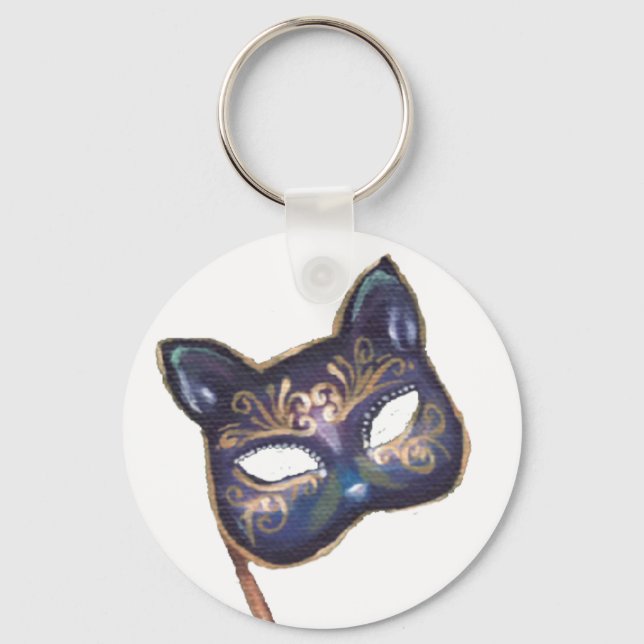 Cat Mask Keychain Venetian Mask Keychain (Front)