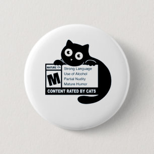 Cat Mature Content 2 Inch Round Button