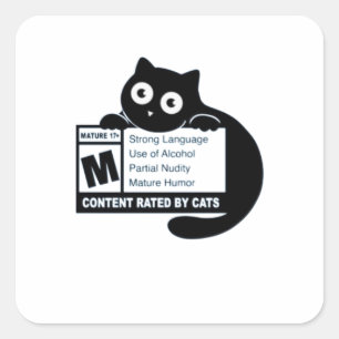 Cat Mature Content Square Sticker