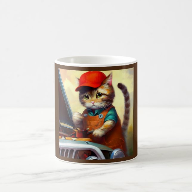 Cat Mechanic Coffee Mug (Center)