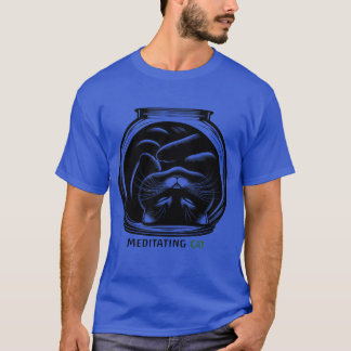 Cat meditating girl T-Shirt