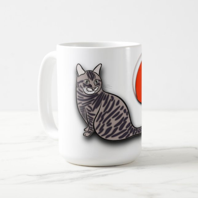 Cat Meets the Full Moon Coffee Mug (Front Left)