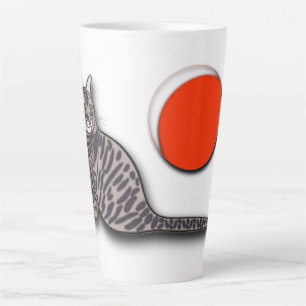Cat Meets the Full Moon Latte Mug