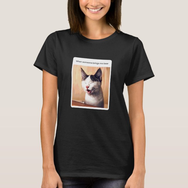 Cat Meme Beer Drinker Alcohol T-Shirt (Front)