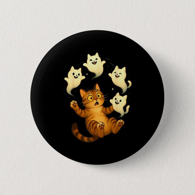 Cat Meme Funny Soky Halloween Kitty  2 Inch Round Button (Front)