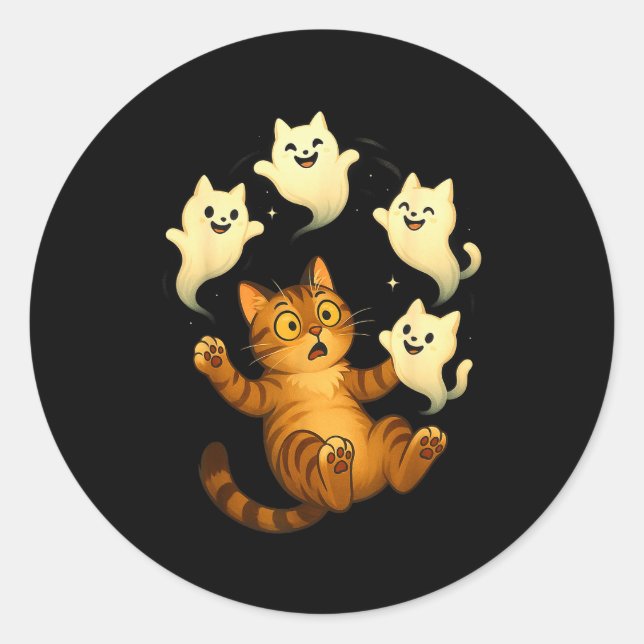 Cat Meme Funny Soky Halloween Kitty  Classic Round Sticker (Front)