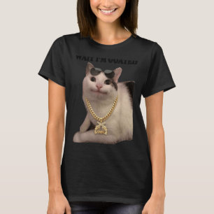 Cat Meme Silly Cat Wait Goated Funny for Gen Z T-Shirt