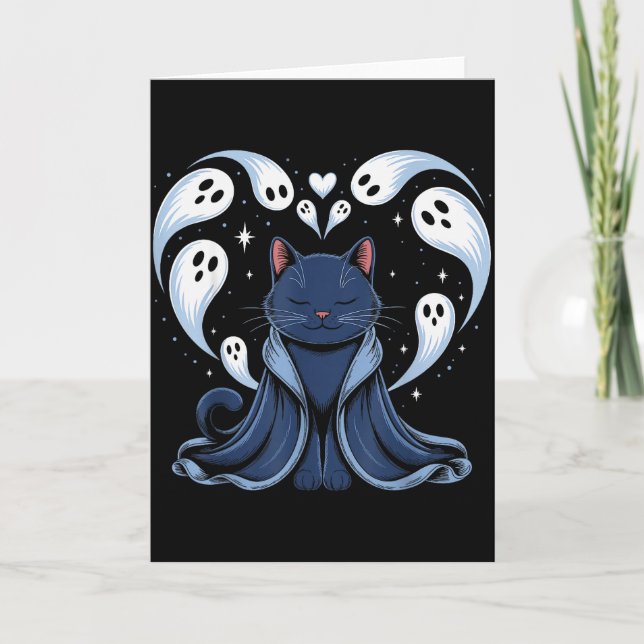 Cat Meme Wizard Soky Fantasy Kitty  Card (Front)