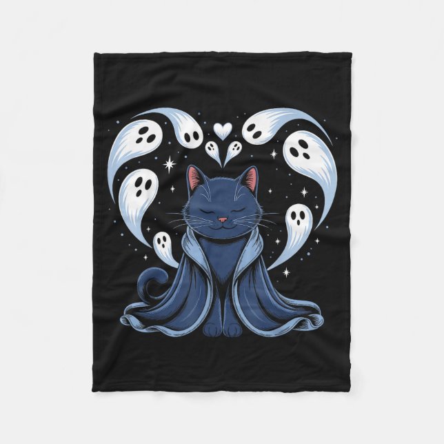 Cat Meme Wizard Soky Fantasy Kitty  Fleece Blanket (Front)