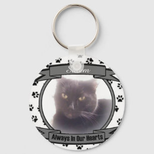 Cat Memorial Always In Our Hearts Keychain
