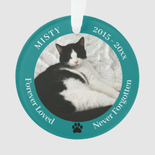 Cat Memorial Forever Loved Pet Photo Ornament