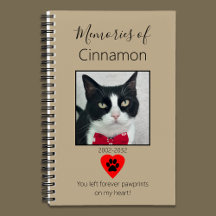 Cat Memorial Journal Khaki