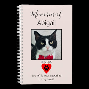 Cat Memorial Journal Pale Pink