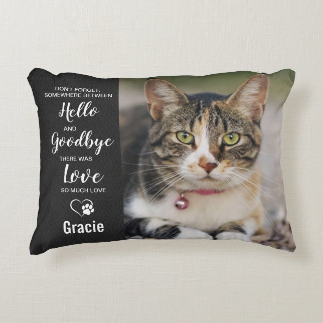 Cat Memorial Pet Loss Accent Pillow (Front)