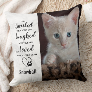 Cat Memorial Photo Keepsake Sympathy Pet Loss Throw Pillow