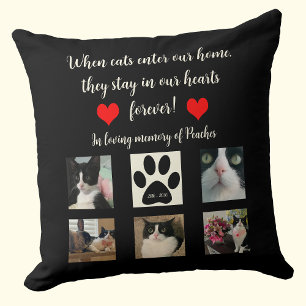 Cat Memorial Throw Pillow with Poem and Photos