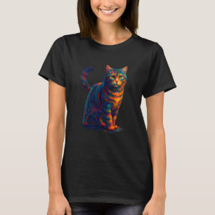 Cat Men Women Colourful Funny Cat Art Lovers T-Shirt