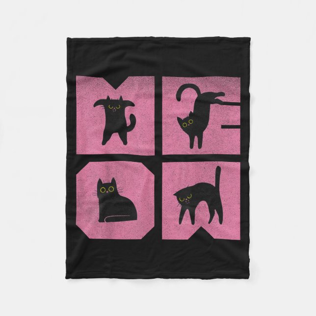 Cat - Meow Art  Fleece Blanket (Front)