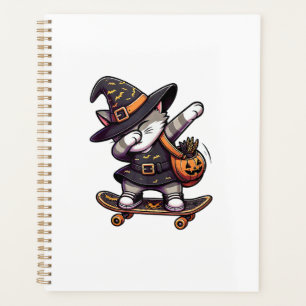 Cat Meow Debbing On Skateboad Apparel Kids Hallowe Planner
