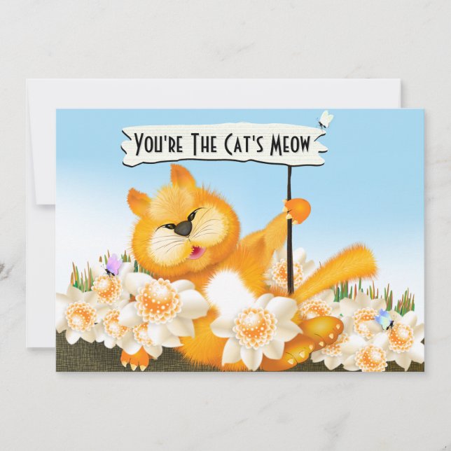 Cat Meow Funny Birthday (Front)