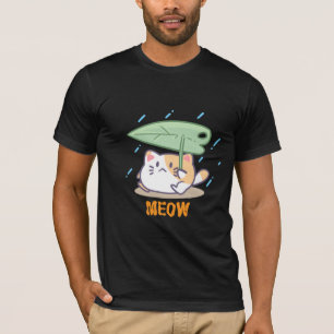 cat meow in raining amazing design T-Shirt