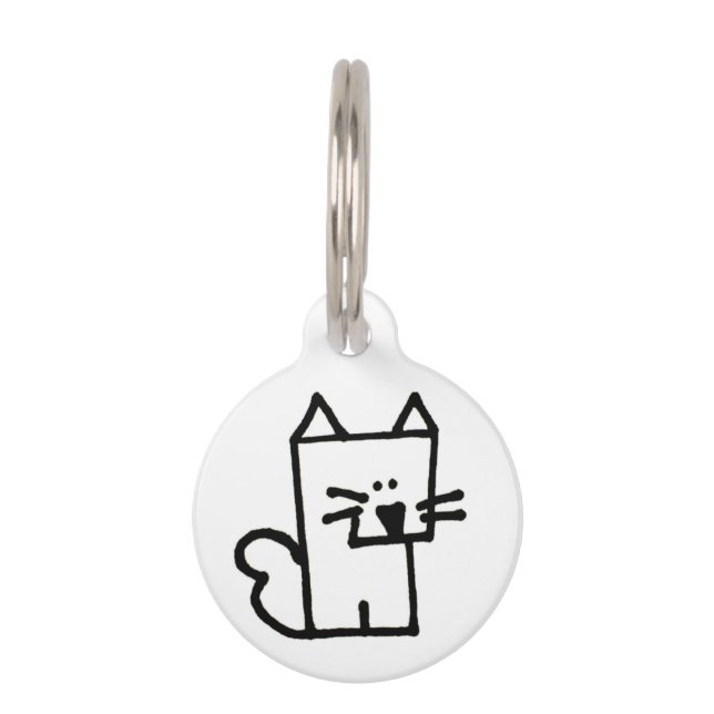 Cat Meow Meepple Round Pet Tag (Front)
