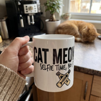 Cat Meowfia Text Logo - Funny No Stress Cat Lover  Coffee Mug