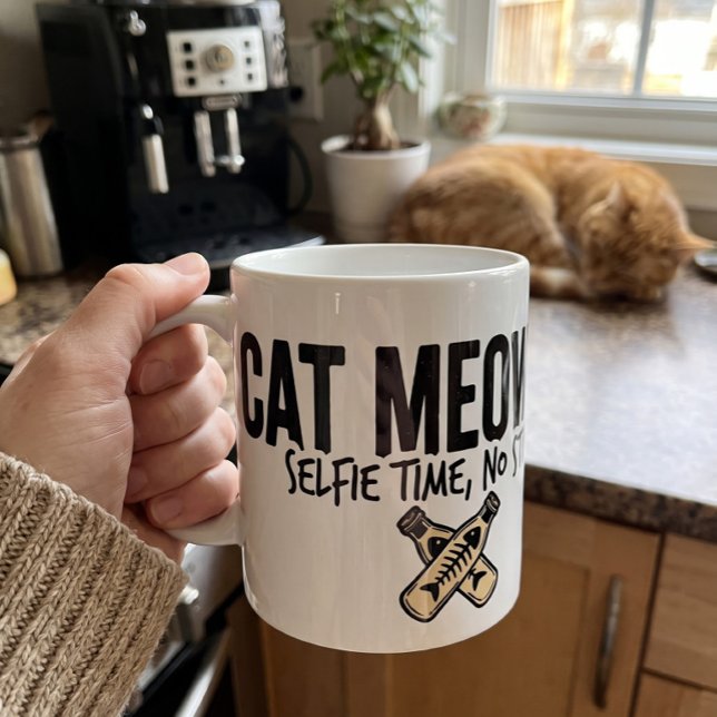 Cat Meowfia Text Logo - Funny No Stress Cat Lover  Coffee Mug (Creator Uploaded)