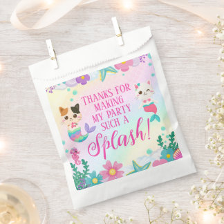 Cat Meowmaid Mermaid Girl Birthday Party  Favour Bag