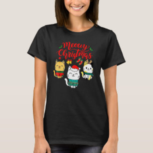 Cat Meowy Family Matching Christmas Pajamas Santa  T-Shirt