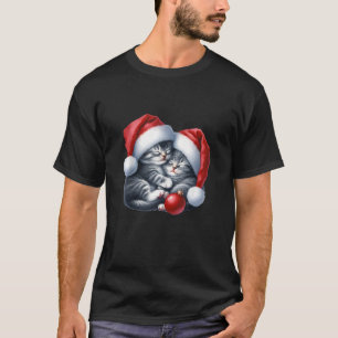 Cat Meowy Family Matching Christmas Pyjamas Santa T-Shirt