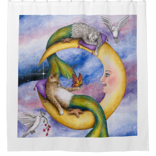 Cat Mermaid 29 Fantasy cats on Moon (Front)