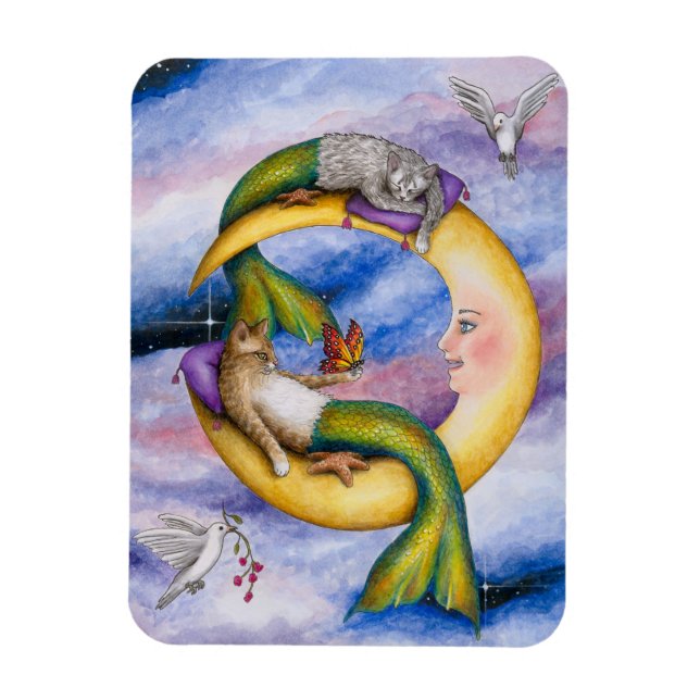 Cat Mermaid 29 Magnet (Vertical)