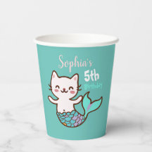 Cat Mermaid Girl Birthday Cute Purrmaid Meowmaid