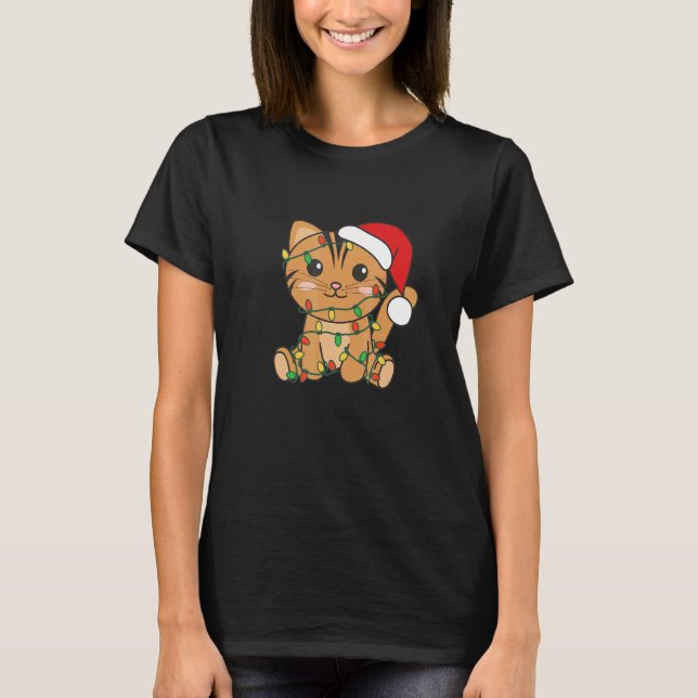Cat Merry Christmas Winter Animals Cats Christmas  T-Shirt (Front)
