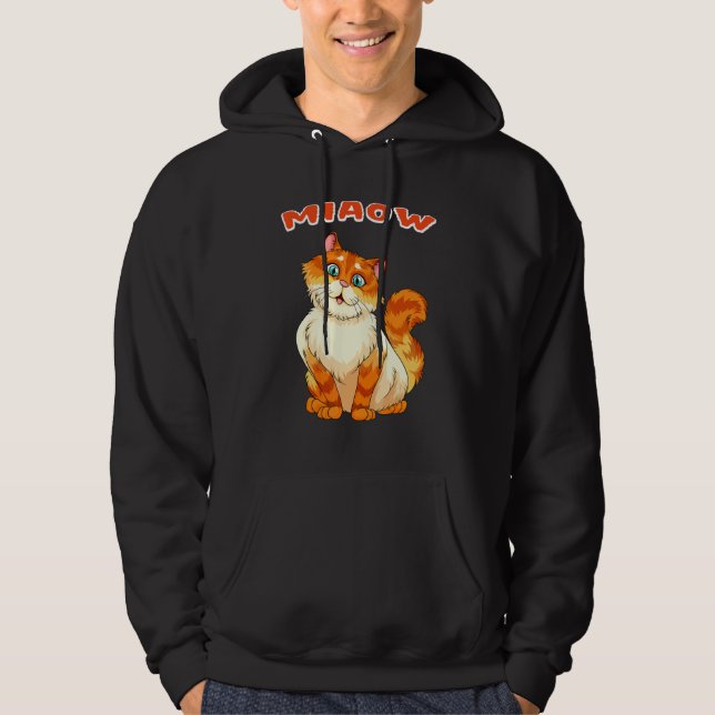 Cat Miaow Cat Hoodie (Front)