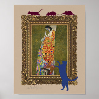 Cat, Mice, Fine Art and Humour, Poster