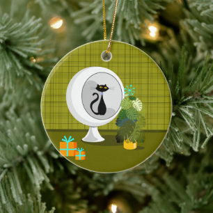 Cat - Mid Century Modern Ceramic Ornament