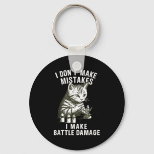 Cat Miniature Painter Battle Damage Funny Miniatur Keychain