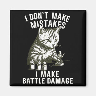 Cat Miniature Painter Battle Damage Funny Miniatur Magnet