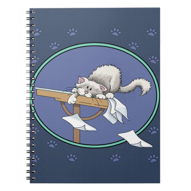 Cat mischief pattern notebook (Front)