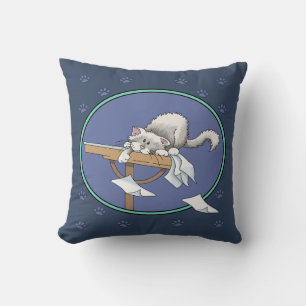 Cat mischief pattern throw pillow