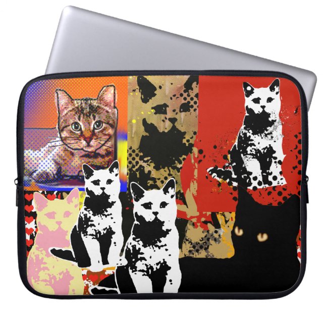 cat mix laptop sleeve (Front)