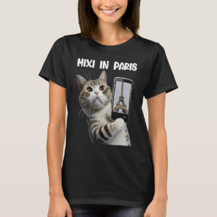 Cat Mixi in Paris gay paree selfies  tabby T-Shirt